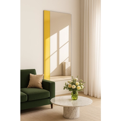 Duże lustro dekoracyjne z paskiem złoty połysk - MORGAN